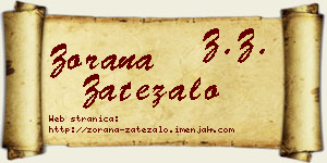 Zorana Zatezalo vizit kartica